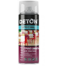 Грунт-эмаль аэрозоль DETON SPECIAL для пластика, серая, 520 мл