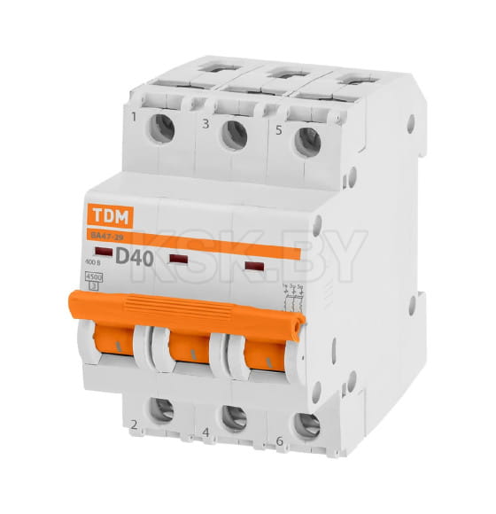 Выключатель автоматический ВА47-29 3Р 40А 4,5кА х-ка D TDM SQ0206-0177 (SQ0206-0177) 