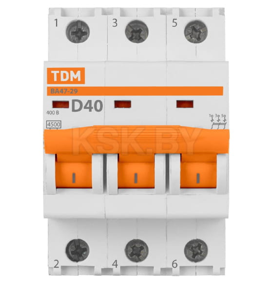 Выключатель автоматический ВА47-29 3Р 40А 4,5кА х-ка D TDM SQ0206-0177 (SQ0206-0177) 