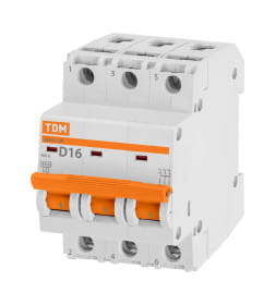 Выключатель автоматический ВА47-29 3Р 16А 4,5кА х-ка D TDM SQ0206-0173