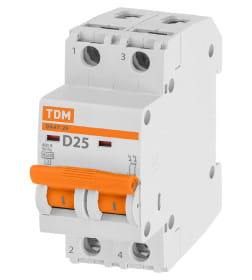 Выключатель автоматический ВА47-29 2Р 25А 4,5кА х-ка D TDM SQ0206-0159