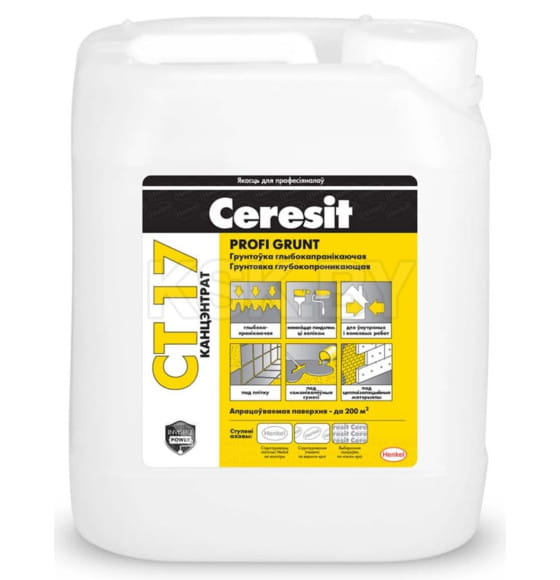 Грунт Ceresit CT-17 глубокого проникновения,  концентрат 1:1, 5 л (1225619) 