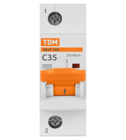 Выключатель автоматический ВА47-100 1Р 35А 10кА х-ка С TDM SQ0207-0050