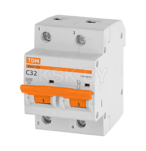 Выключатель автоматический ВА47-100 2Р 32А 10кА х-ка С TDM SQ0207-0060 (SQ0207-0060) 