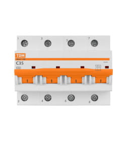 Выключатель автоматический ВА47-100 4Р 35А 10кА х-ка С TDM SQ0207-0083