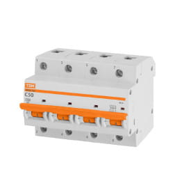 Выключатель автоматический ВА47-100 4Р 50А 10кА х-ка С TDM SQ0207-0085