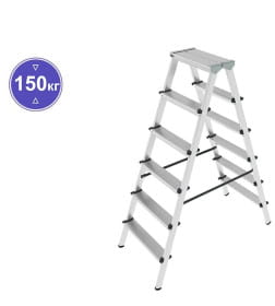 Лестница-стремянка алюминиевая двухсторонняя (2х5 ступеней) NV112 Новая высота 1120205