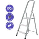 Стремянка 3 ступени комбинирован. серия NV113 Новая высота (стальная с алюминиевыми ступенями) Цельнотянутая площадка 255×255 мм (1130103) 