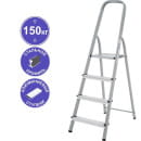 Стремянка стальная с алюминиевыми ступенями 1х 4 80 мм серия NV1130 Новая высота Цельнотянутая площадка 255×255 мм (1130104) 