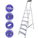 Стремянка стальная с алюминиевыми ступенями односторонняя Новая Высота NV 1138, 1х7 ступеней 130 мм, органайзер Цельнотянутая площ (1138107) 