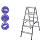 Стремянка стальная с алюминиевыми ступенями 5 ступеней, Новая высота NV114, 2х5 ступени 80 мм (1140205) 