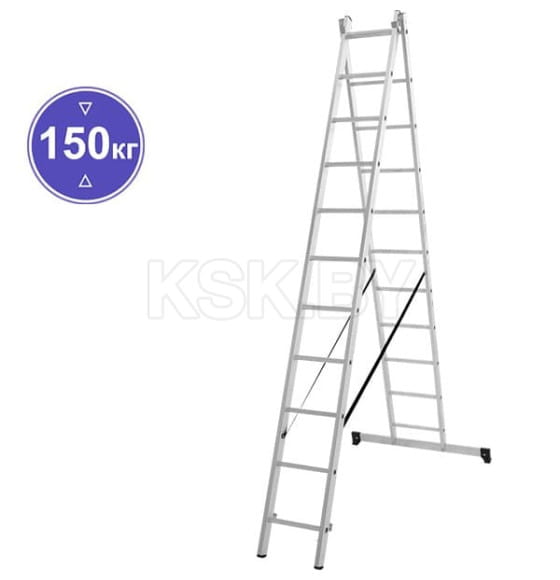 Лестница 2х11 двухсекционная алюминиевая, серия NV122 Новая высота (1220211) 