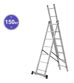 Лестница 3х 7 трехсекционная алюминиевая, серия NV123 Новая высота