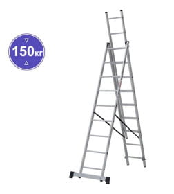Лестница 3х 9 трехсекционная алюминиевая, серия NV123 Новая высота