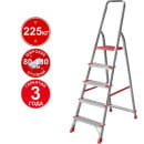 Стремянка алюминиевая односторонняя профессиональная Новая Высота NV 3112, 1х5 ступеней 80 мм / 130 мм (3112105) 