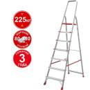 Стремянка алюминиевая односторонняя профессиональная Новая Высота NV 3112, 1х7ступеней с верхними ступенями 130 мм (3112107) 