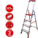 Стремянка алюминиевая односторонняя профессиональная Новая Высота NV 3118, 1х4 ступени 130 мм, органайзер (3118104) 