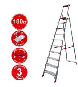 Лестница-стремянка алюминиевая односторонняя профессиональная (10 ступеней) NV 3118 Новая Высота 3118110