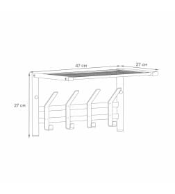 Вешалка с полкой "Торонто 11" 470х268х268мм (Белый)