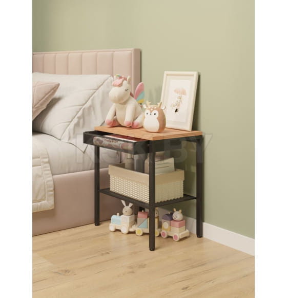 Тумба прикроватная "ТОРОНТО 12ЛЯ" 470х310х500мм (Черный) (ТТ12ЛЯ  Ч) 