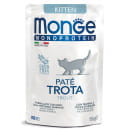 MONGE NATURAL SUPER PREMIUM MONOPROTEIN Паштет из форели. Сбалансированный корм для котят в период роста, паучи 85 г (70013727) 
