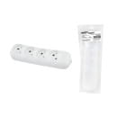 Колодка розеточная 4 гнезда 2П б/з 10А 250В (белая) TDM "Народная" SQ1806-0419 (SQ1806-0419) 