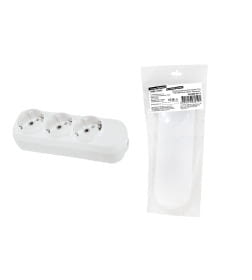 Колодка розеточная 3 гнезда 2П+3 16А 250В (белая) TDM "Народная" SQ1806-0417