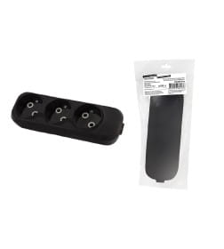 Колодка розеточная 3 гнезда 2П б/з 10А 250В (черная) TDM "Народная" SQ1806-0425