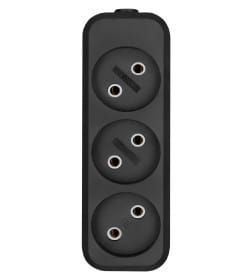 Колодка розеточная 3 гнезда 2П б/з 10А 250В (черная) TDM "Народная" SQ1806-0425