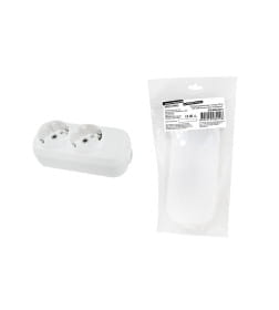 Колодка розеточная 2 гнезда 2П+З 16А 250В (белая) TDM "Народная" SQ1806-0414