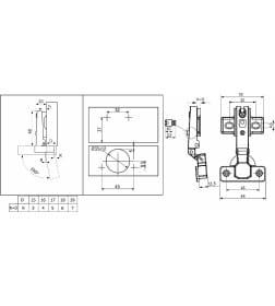 Петля накладная с пружиной 45мм h0 slide-on Gridli