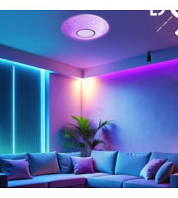 Светильник светодиодный COMFORT CRYSTAL-RGB 75Вт 230В 3000-6500K 6000Лм 500x115 мм с пультом ДУ IN HOME 4690612059983