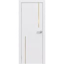 Дверное полотно "Line" 6 ,2000х900х38мм,Эмаль,Белый,золотой молдинг