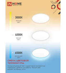 Светильник светодиодный NEO MYSTERY-125RC-WH 125Вт 230В 3000-6500K 10000Лм 460x67 мм с пультом ДУ белый IN HOME 4690612060941