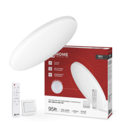 Светильник светодиодный NEO SIMPLE-95RC-WH 95Вт 230В 3000-6500K 7600Лм 460x67 мм с пультом ДУ белый IN HOME 4690612060897