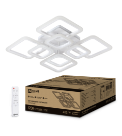 Светильник светодиодный ELEGANT ARIS-W 120Вт 230В 3000-6500K 8400Лм 590х590х130 мм c пультом ДУ белый IN HOME 4690612035420