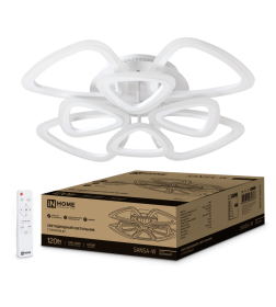 Светильник светодиодный ELEGANT SANSA-W 120Вт 230В 3000-6500K 8400Лм 650х650х130 мм c пультом ДУ белый IN HOME 4690612035383