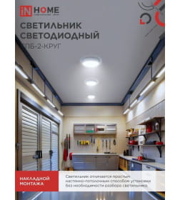 Светильник светодиодный СПБ-2-КРУГ 14Вт 230В 6500К 1100лм 210 мм белый IN HOME 4690612033167