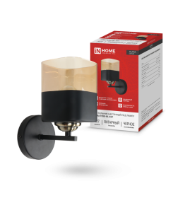 Светильник настенный под лампу AURA TESO-BL-E27 100x150x180 мм черный IN HOME 4690612058054