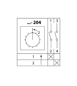 Переключатель кулачковый КПУ11-10/204 (1-2 1р (возврат)) TDM SQ0715-0111