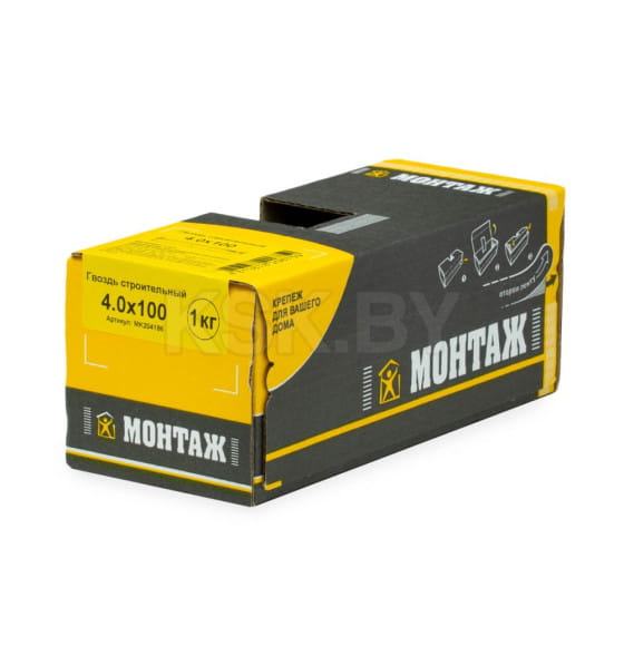 Гвоздь строительный 4.0x100, МОНТАЖ (упак/1кг) (MK204186) 