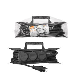 Удлинитель-шнур силовой на рамке 3 гнезда, 20 м, с/з, 4000 Вт, каучук, КГ, IP44 TDM Народный SQ1307-0247