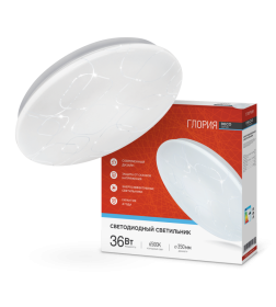 Светильник светодиодный DECO 36Вт 230В 6500К 2340лм 350х55 мм Глория IN HOME 4690612025117