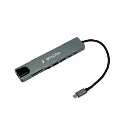 Док-станция Type-C 8 в 1 (алюминий) Gembird UHB-D3