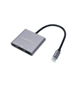 Док-станция Type-C 3 в 1 (алюминий) Gembird UHB-D2