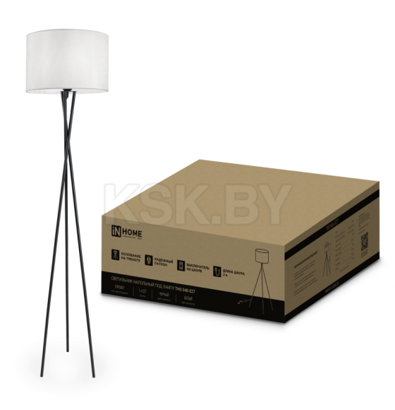 Светильник напольный под лампу на основании ТНО 04Б 60Вт Е27 230В белый IN HOME 4690612048246 (4690612048246) 