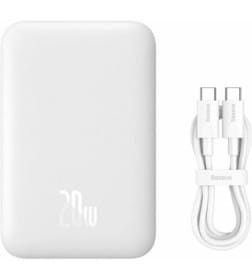 Внешний аккумулятор Baseus Magnetic Mini Wireless Fast Charge 10000мАч 20Вт (белый)