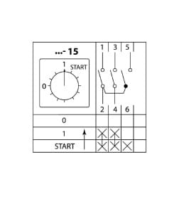 Переключатель кулачковый КПУ11-10/15 (0-1-Start) TDM SQ0715-0078