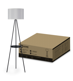 Светильник напольный под лампу ТНО 04ПВ-Е27-GB 230В полка, серый/черный IN HOME 4690612061559