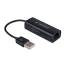 Сетевой адаптер USB2.0(M)/RJ45 (F) Ethernet (черный) Gembird NIC-U2 (NIC-U2) 